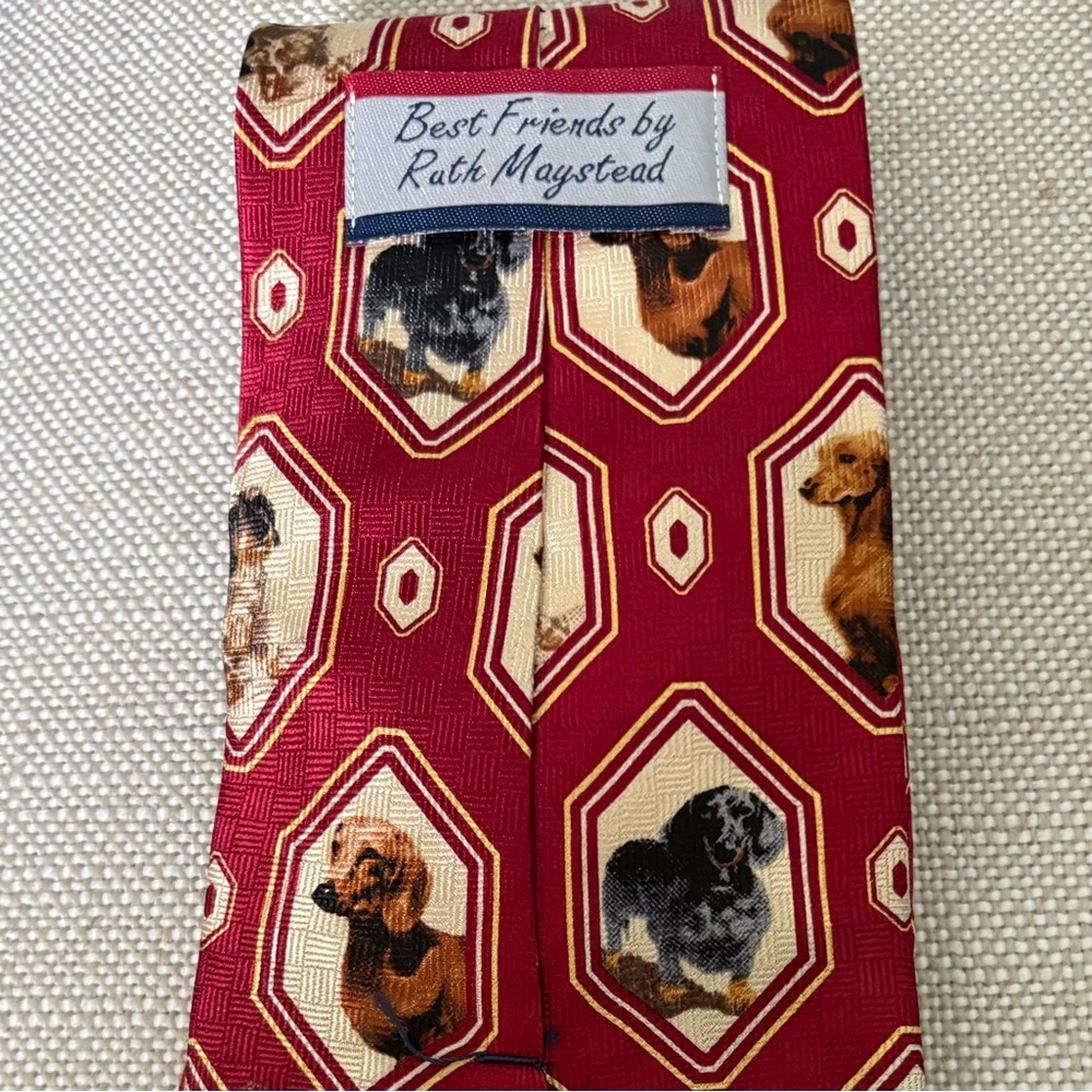 Red Novelty Dog Print Tie